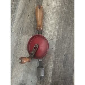 Vintage Stanley Egg Beater Hand Drill – Wood Handles – Made in USA
